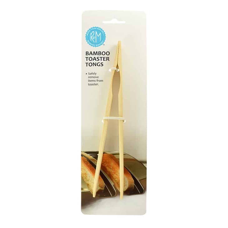 Bamboo Toast Tongs Carded