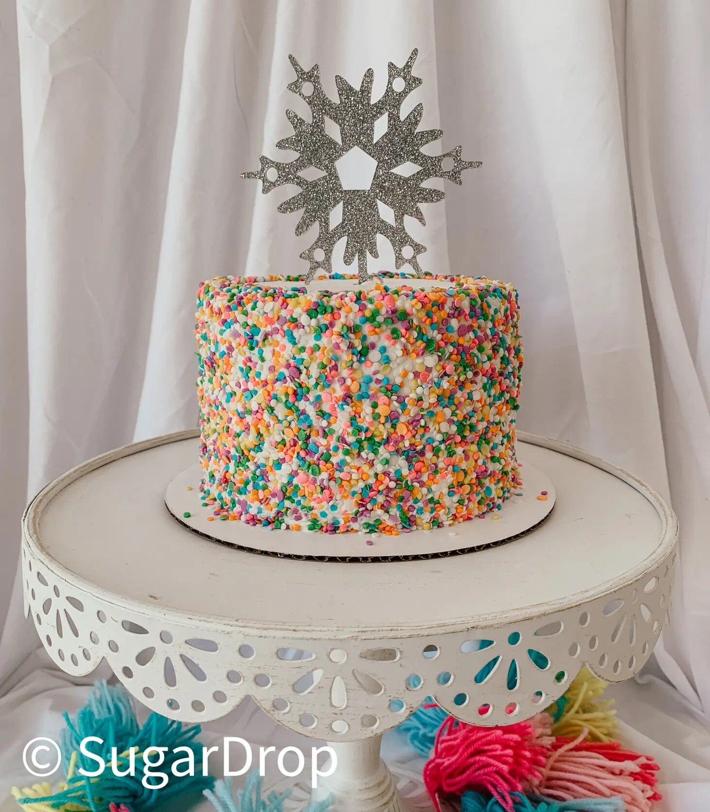 Snowflake Acrylic Cake Topper
