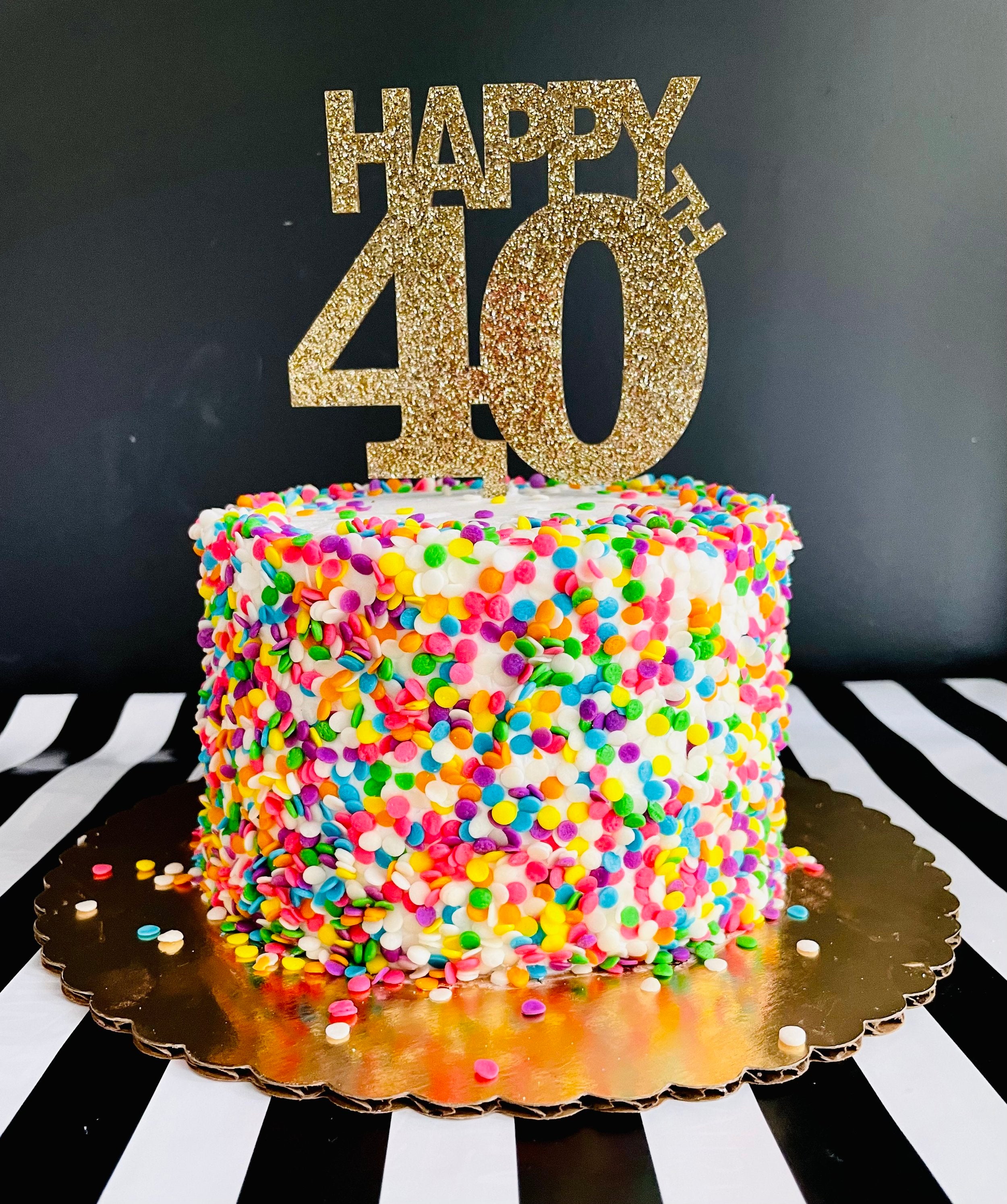 Happy 40th Acrylic Cake Topper