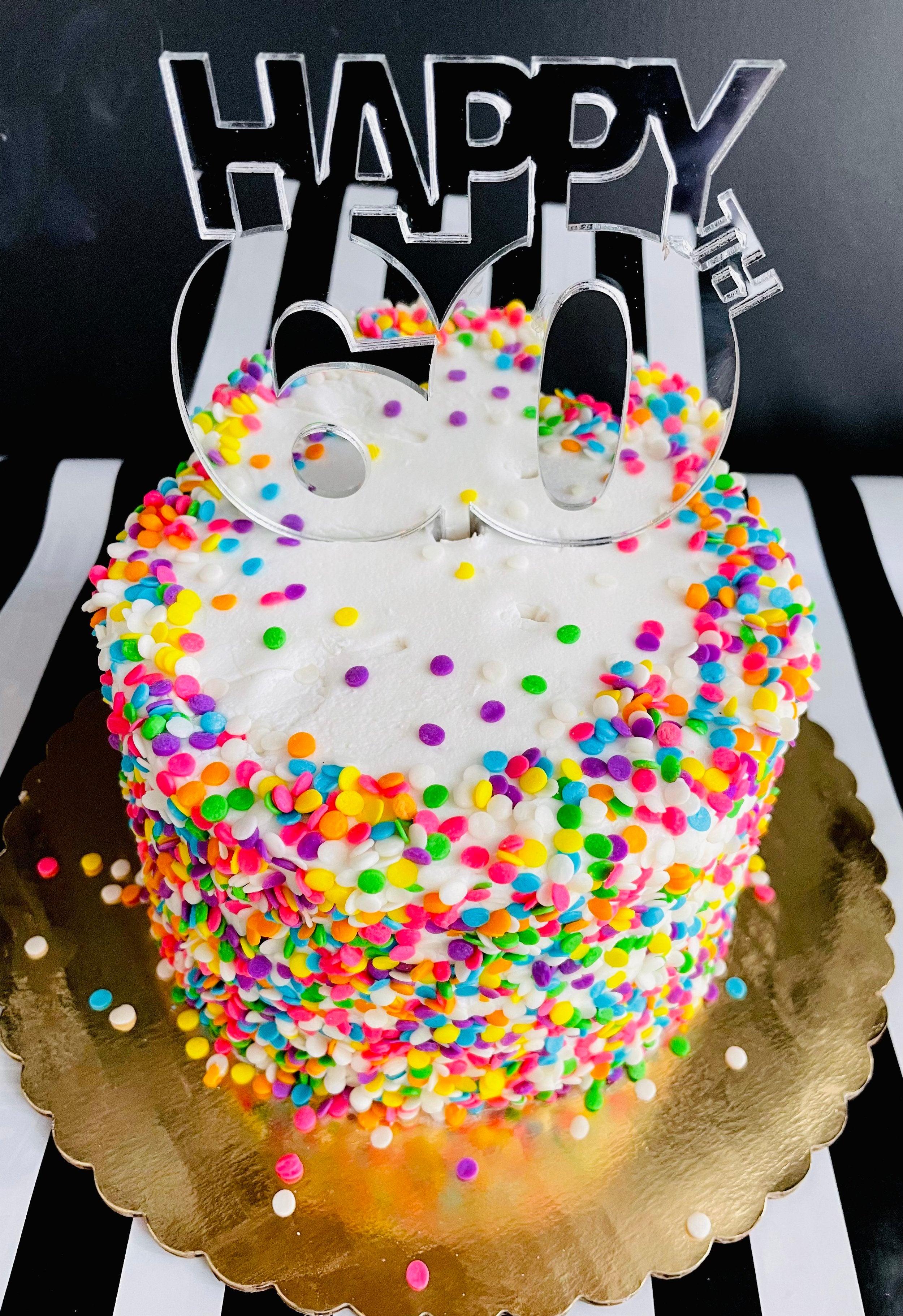 Happy 60th Acrylic Cake Topper