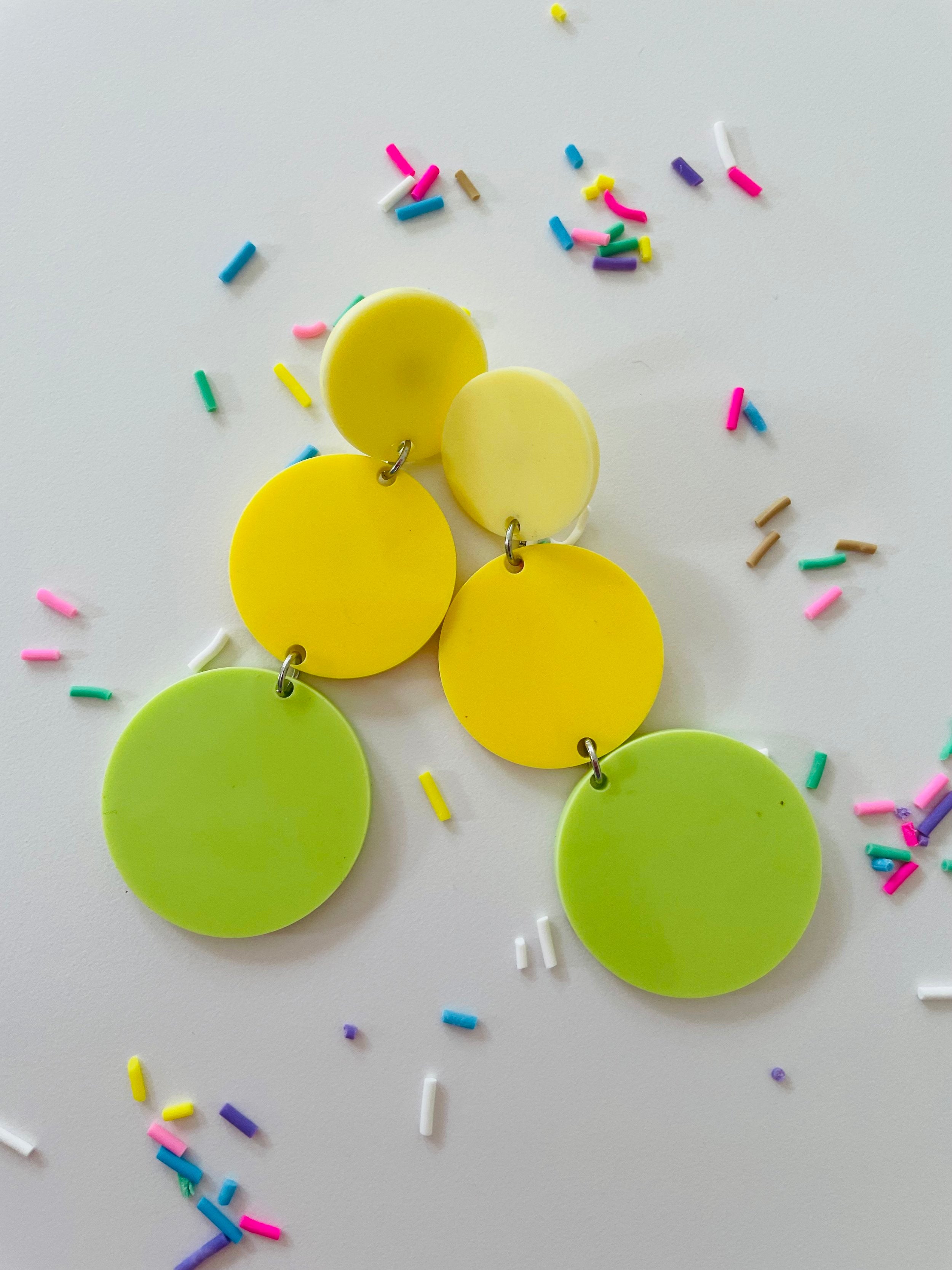 Sugar Statement Acrylic Ombre Cake Yellow Earrings