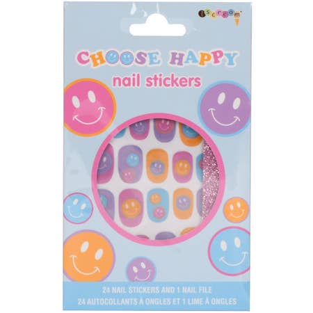 Happy Tie Dye Nail Stickers and Nail File Set