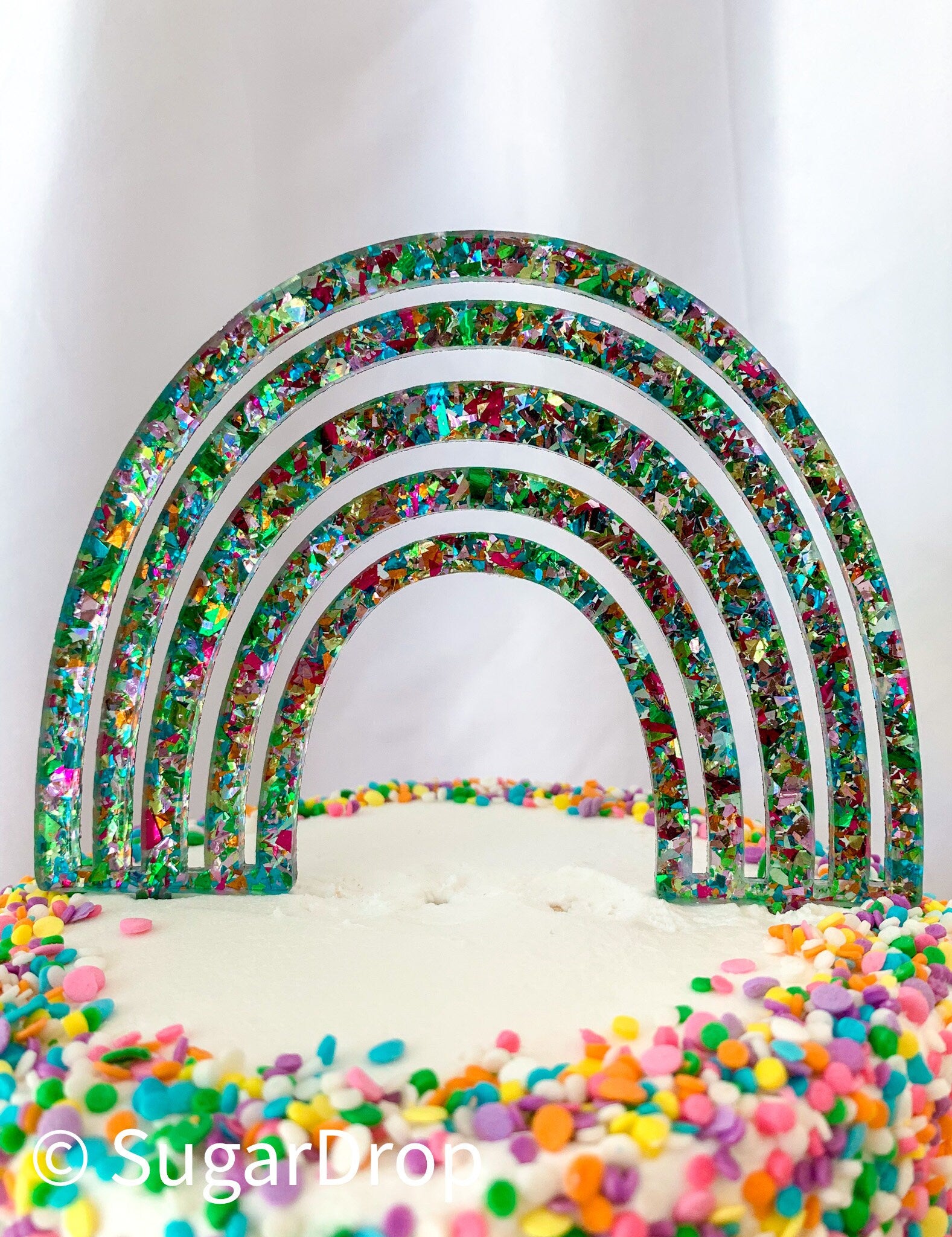 Happy Birthday Rainbow Cake Topper - Rocket and Fox